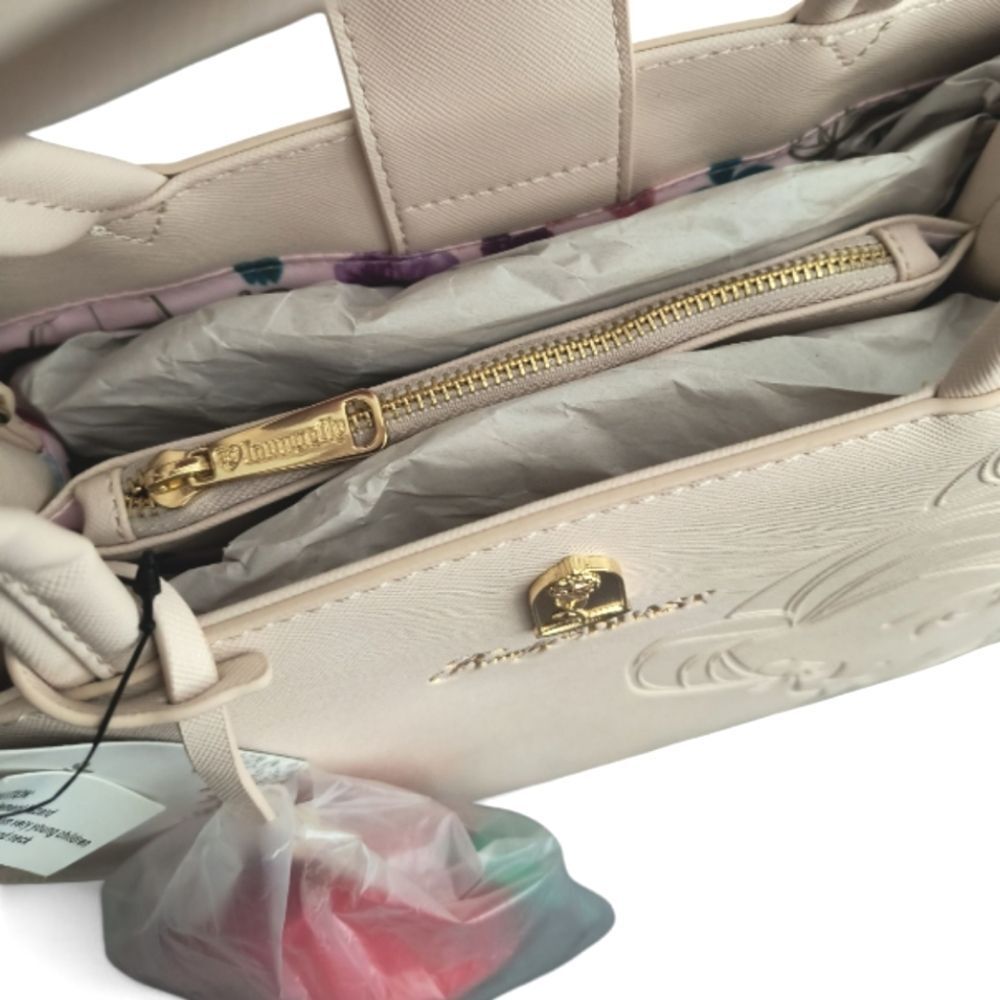 Loungefly Disney Beauty and the Beast Belle Debossed Cream Satchel - Picture 6 of 6